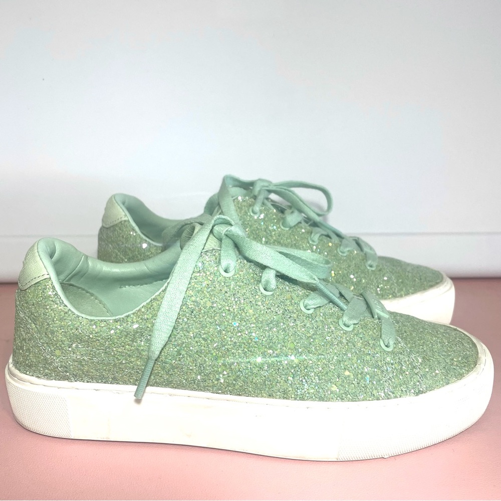 UGG Green Zilo Chunky Glitter Sneakers Glittery Mint Green 6.5